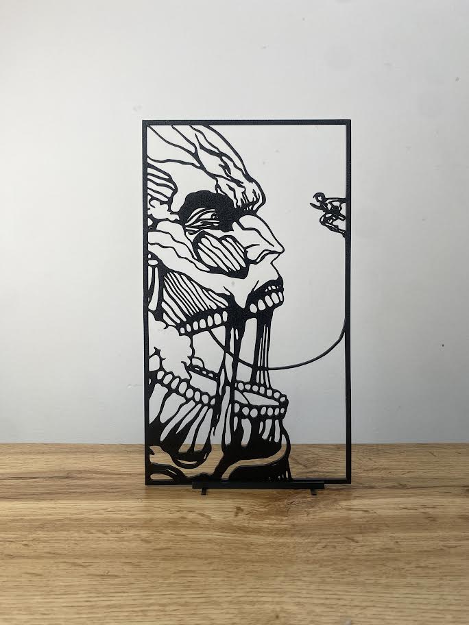 Décoration minimaliste : l’Attaque des titans (SNK) représentant Livaï vs Titan colossal. - GMBT3D