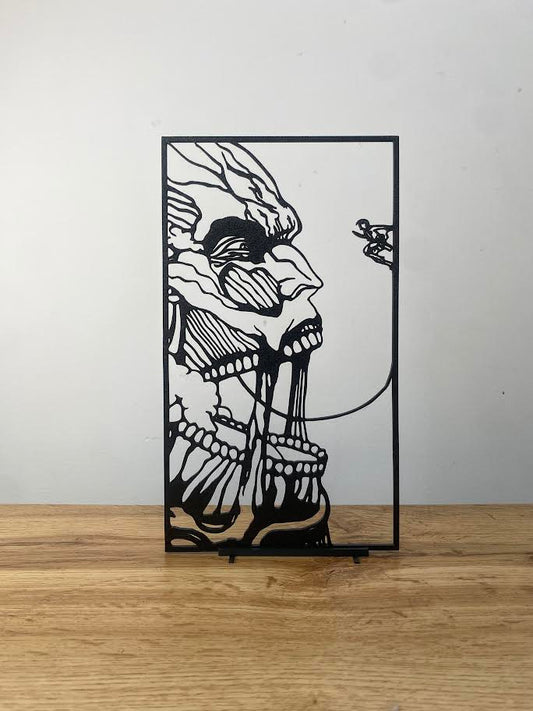 Décoration minimaliste : l’Attaque des titans (SNK) représentant Livaï vs Titan colossal. - GMBT3D