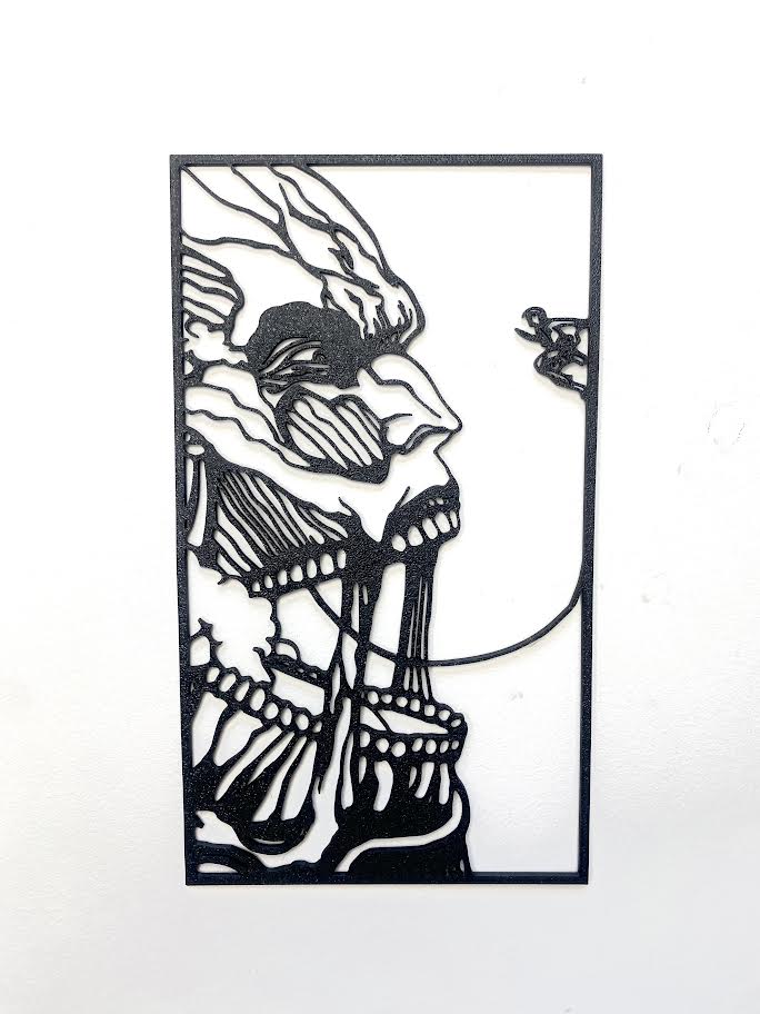 Décoration minimaliste : l’Attaque des titans (SNK) représentant Livaï vs Titan colossal. - GMBT3D