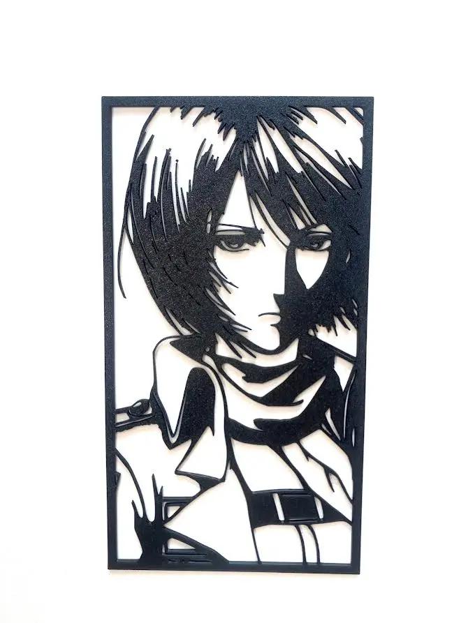 Décoration minimaliste : Mikasa Ackerman (L'attaque des Titans : SNK) - GMBT3D