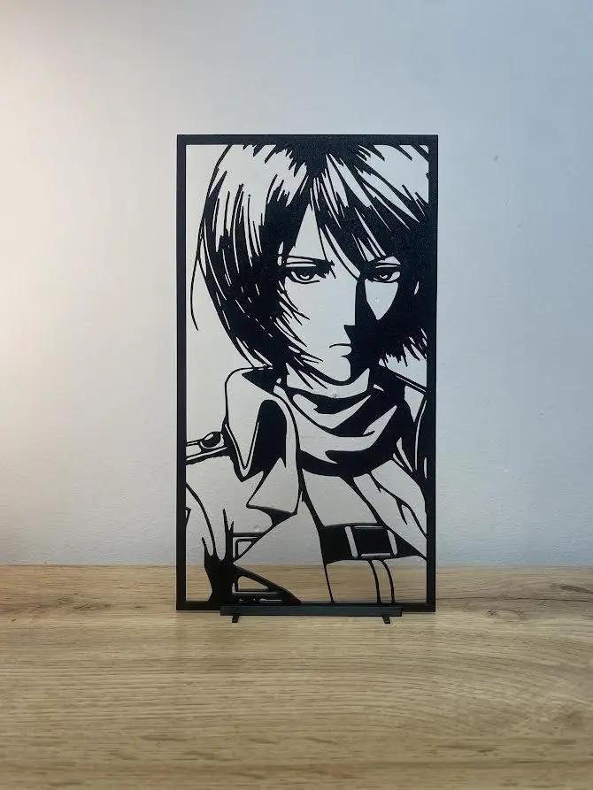 Décoration minimaliste : Mikasa Ackerman (L'attaque des Titans : SNK) - GMBT3D