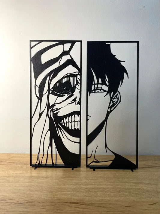 Créations minimalistes : Sung Jin-Woo et la statue du Dieu (Solo Leveling) - GMBT3D