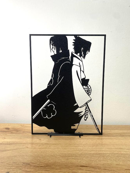 Décoration minimaliste : silhouettes de Itachi et Sasuke Uchiha - GMBT3D