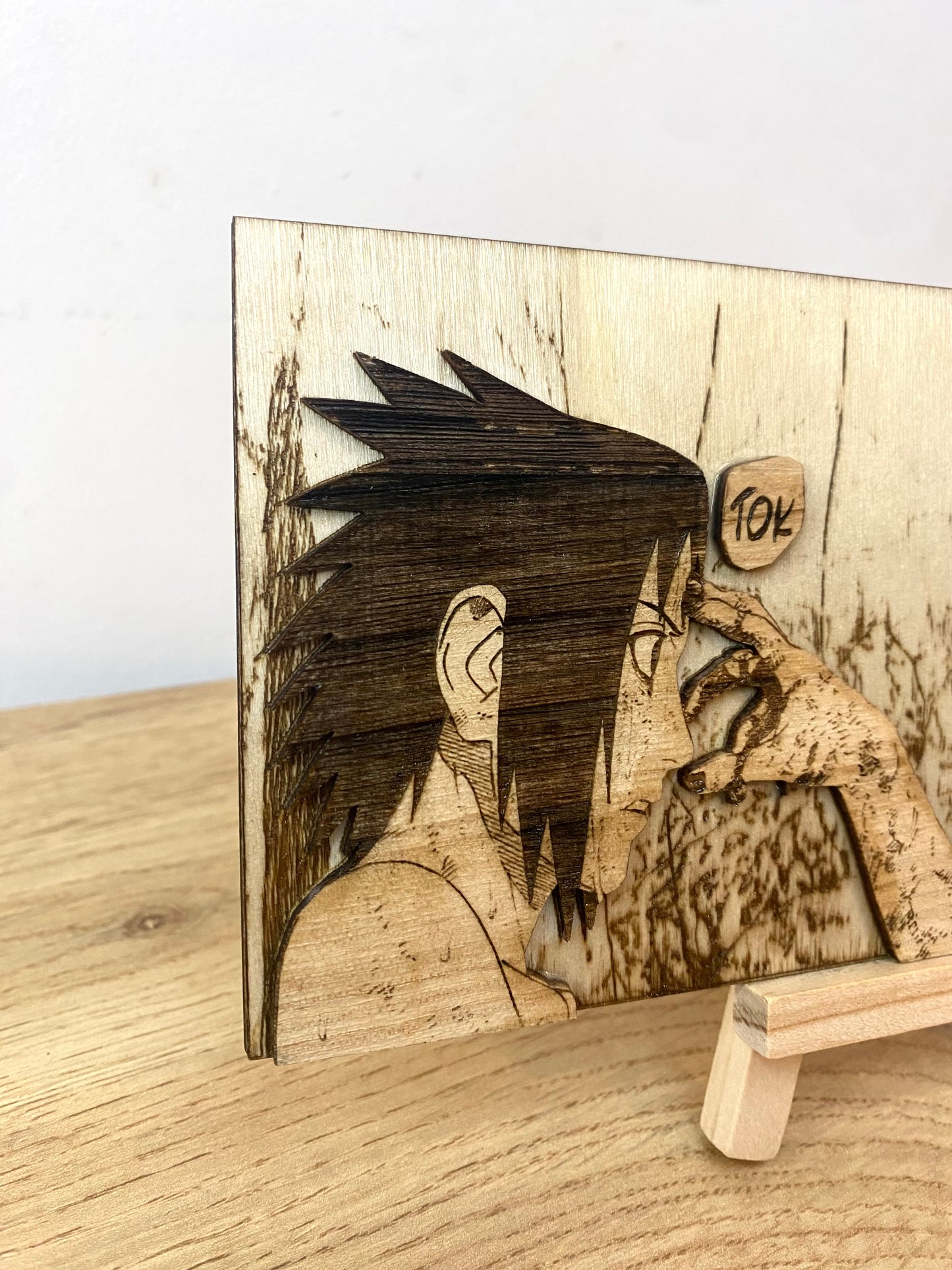 Gravure sur bois en relief : Naruto – Itachi et Sasuke Bois et Traits